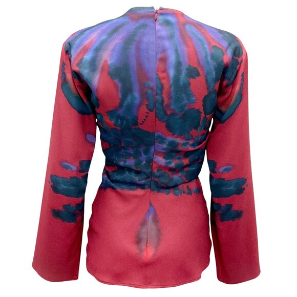 Altuzarra Burgundy Multi Crepe Top - Picture 3 of 6